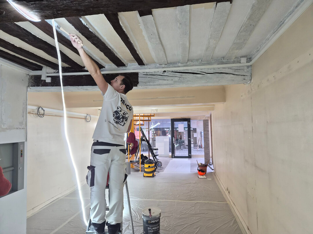 Ambiance de chantier &agrave; la librairie LA COURTE ECHELLE