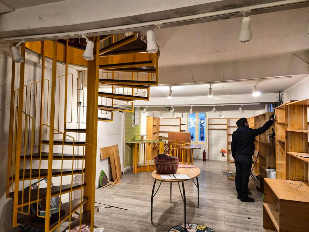 D&eacute;but de chantier : Etage de la librairie avant travaux